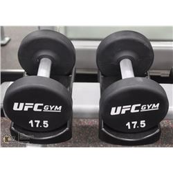 PAIR OF UFC 17.5LB DUMBBELLS