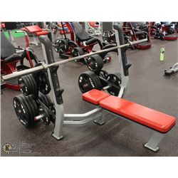 STAR TRAC BENCH PRESS WITH WEIGHT RACK