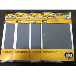 4 New Packs of 6 sheets each 1500 grit Waterproof Sandpaper / 24 total