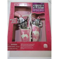 New Cowgirls Double Holster set Cap Guns / shoots roll caps