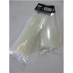 2 New packs of 100 Cable/Zipties / 8 inch & 6 inch 100 each pack