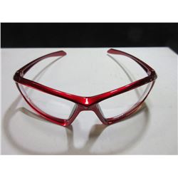 3 New Red Frame Safety Glasses Clear Lense