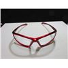 Image 1 : 3 New Red Frame Safety Glasses Clear Lense