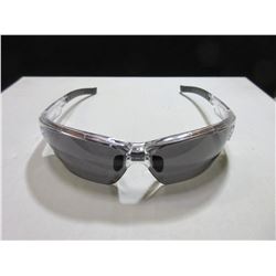 3 New Safety Glasses SunGlasses dark grey / clear frame