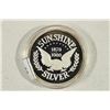Image 1 : 1 TROY OZ .999 FINE SILVER PROOF ROUND SUNSHINE