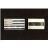 Image 1 : 2-STERLING SILVER FLAG INGOTS 24TH US FLAG & FLAG