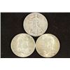 Image 1 : SILVER HALF DOLLAR TRIO 1945-D WALKING LIBERTY,