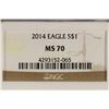 Image 3 : 2014 AMERICAN SILVER EAGLE NGC MS70