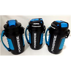 LOT OF THREE POWERADE 64OZ PLASTIC BOTTLES