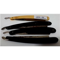 4 ANTIQUE STRAIGHT RAZORS
