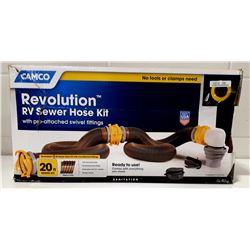 CAMCO REVOLUTION 20 FT RV SEWER HOSE KIT WITH PRE-ATTACHED SWIVEL FITTINGS