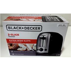 BLACK & DECKER 2 SLICE TOASTER WITH EXTRA WIDE SLOTS