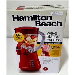 HAMILTON BEACH WAVE STATION EXPRESS DISPENSING BLENDER-RED