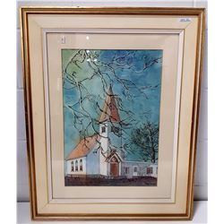 MATSQUI LUTHERAN CHURCH WATERCOLOUR BY ERNA EWART