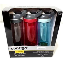 THREE PACK CONTIGO WATER BOTTLES