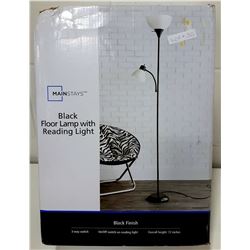 BLACK FLOOR LAMP WITH READING LIGHT