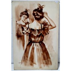 SEPIA-TONED PRINT ON CANVAS