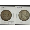 Image 1 : 1951-S & 1958 FRANKLIN HALF DOLLARS