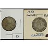 Image 1 : 1952 & 1953 CANADA SILVER 25 CENTS