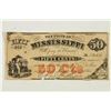 Image 1 : 1864 STATE OF MISSISSIPPI 50 CENT OBSOLETE BANK