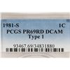 Image 3 : 1981-S TYPE I LINCOLN CENT PCGS PR69RD DCAM
