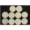 Image 1 : 10 ASSORTED 1940'S MERCURY DIMES