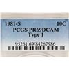 Image 3 : 1981-S TYPE I ROOSEVELT DIME PCGS PR69 DCAM