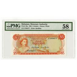 Bahamas Monetary Authority, 1968 Issued Banknote.