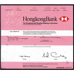 HongKongBank (HSBC) Hongkong and Shanghai Banking Corporation, Issued Shares. 1986.