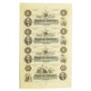 Image 1 : Bank of America ca.1850s  Uncut Obsolete Banknote Sheet $1-1-1-2