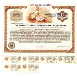 Federal Farm Credit Banks, 1973 Specimen Bond