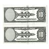 Image 2 : U.S. & Malaysia. ABNC.1929 (ca.1960-80's) Sample Test Note w/ "Tiger" Watermark Pair.