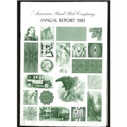 American Bank Note Co. Annual Report for 1981.