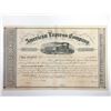 Image 1 : American Express Co., 1859 issued Stock Certificate Signed by William Fargo and John Butterfield.