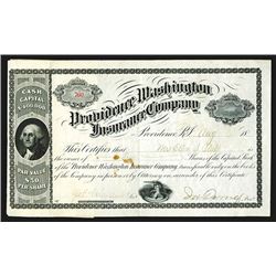 Providence Washington Insurance Company Issued Shares. 1886.