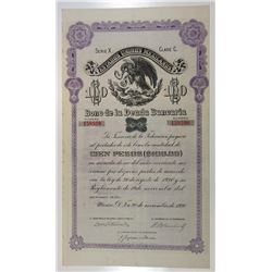 Estados Unidos Mexicanos, Bono De La Deuda Bancaria, 1930 Coupon Bond.