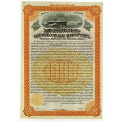 International Navigation Co., 1895 Specimen Bond, Predecessor Company to International Mercantile Ma