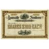 Image 1 : Louisville Southern Railroad Co., 1889 Issued Stock Certificate