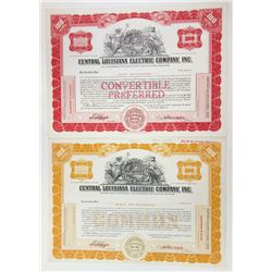 Central Louisiana Electric Co., Inc., 1934-55 Specimen Stock Certificate Pair.