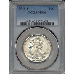 1946-S Walking Liberty Half Dollar Coin PCGS MS66