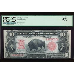 1901 $10 Bison Legal Tender Note PCGS 53