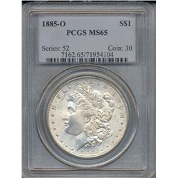 1885-O $1 Morgan Silver Dollar Coin PCGS MS65