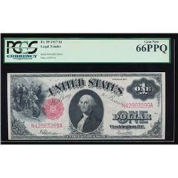 1917 $1 Legal Tender Note PCGS 66PPQ