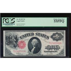 1917 $1 Legal Tender Note PCGS 55PPQ