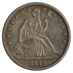 1843 Seated Liberty Half Dollar Coin