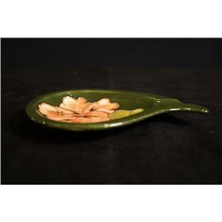 A "Flowers" darkslategray drop-shaped ashtray.