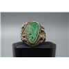 Image 2 : "Lao Keng" jadeite and silver mounted in coin shape ring.