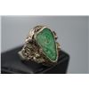 Image 3 : "Lao Keng" jadeite and silver mounted in coin shape ring.