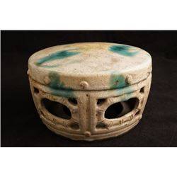 19th century Shiwan kiln drum-shape stool.