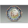 Image 1 : A Blue and White & Famille - Rose Octagonal Warm Plate.